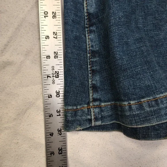 Wrangler High Rise Flare Jeans Womens 30x32 Blue 75th Anniversary Hemp Blend - Picture 7 of 15